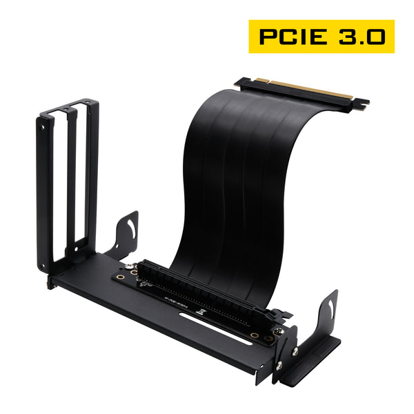 VERTICAL GPU BRACKET (Multi-Angle) WITH PCIE 3.0 RISER CABLE - BLACK