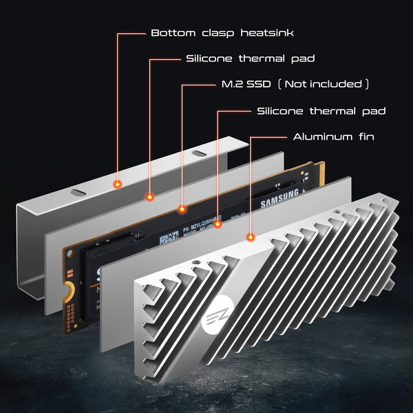 EZDIY-FAB Dissipateur Thermique M.2 SSD 2280, dissipateur