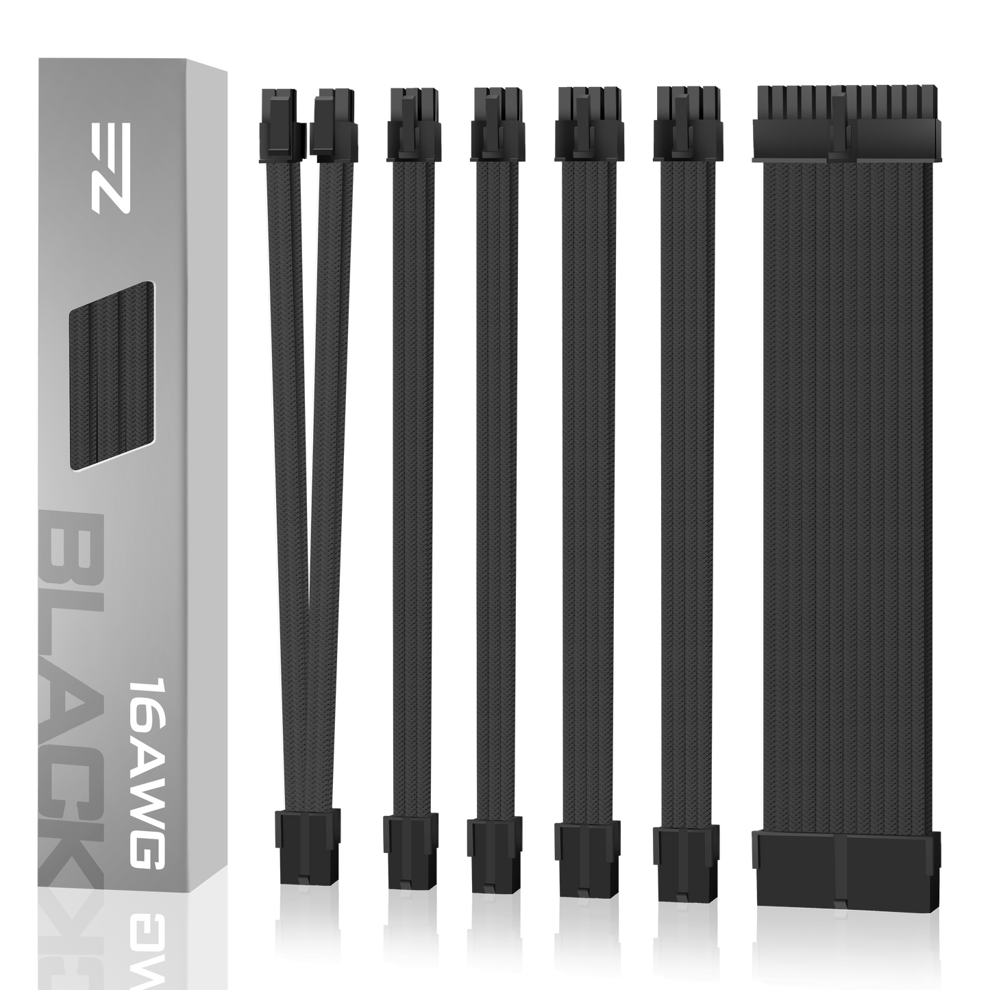 16 AWG NYLON PSU-VERLÄNGERUNG - SCHWARZ