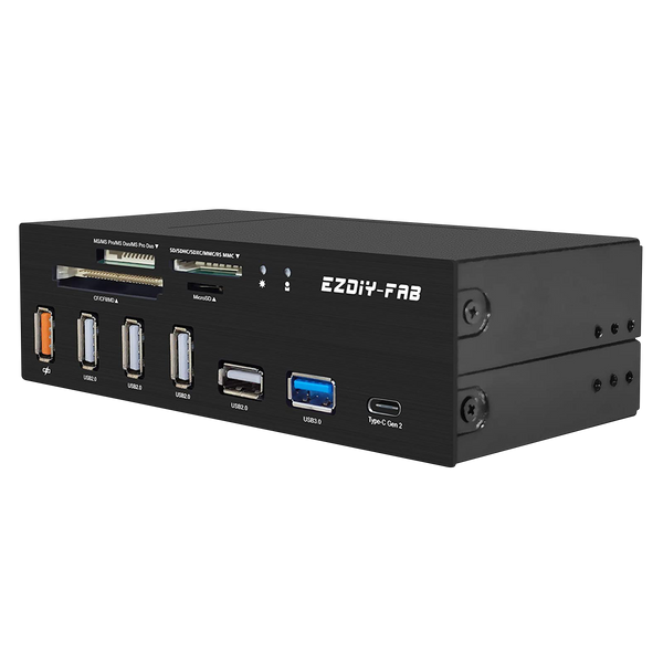 5.25in PC Front Panel Internal Card Reader USB HUB, USB 3.1 Gen2 Type- –  EZDIY-FAB