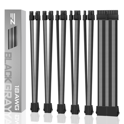 18 AWG ummanteltes Kabel – SCHWARZ/GRAU