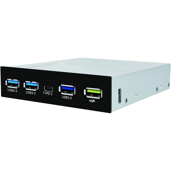 3.5 Inch Internal Front Metal Brushed Panel and 1-Type-C Port/ 3-USB 3.0 Ports